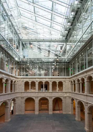 The Calderwood Courtyard and the new glass roof.