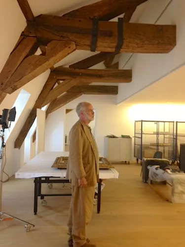Architect Jean-Francois Bodin touring the museum just prior to its completion.<div id='_mcePaste'>