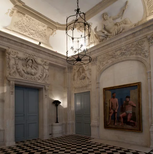 Architect Jean-Francois Bodin touring the museum just prior to its completion.<div id='_mcePaste'>