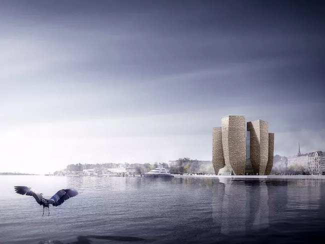 Finalist GH-76091181 comprises a ring of slender, sculptural towers faced with timber shingles gathered around a cathedral-like central space.<div id='_mcePaste'>