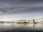 Finalist GH-1128435973 creates two facilities in dialogue with each other. The ground floor is an adaptive reuse of the existing Makasiini Terminal, conceived as a public space that extends the pedest