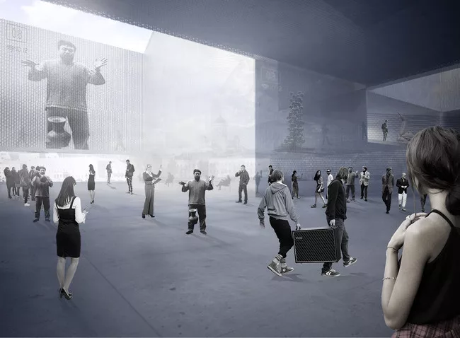 Finalist GH-5631681770 reconfigures circulation and use of the East and West Harbors to establish an area of industrial activity and an area of cultural activity, with the museum as the link between