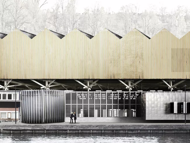 Finalist GH-1128435973 creates two facilities in dialogue with each other. The ground floor is an adaptive reuse of the existing Makasiini Terminal, conceived as a public space that extends the pede