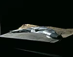 NOX's study model of <em>H2Oexpo</em>, Neeltje Jans, Pays-Bas, 1994. Wood, aluminum, sheet metal, cardboard, plastic, paper, metallic paint, air hardening modeling paste.<br />