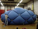 ONL's (Oosterhuis_Lénàrd: Kas Oosterhuis, Ilona Lénàrd) view of the prototype of the <em>NSA Muscle</em> at TU Delft, 2003.<div id='_mcePaste'>﻿﻿