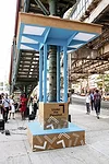 The Design Trust for  Public Space erected the Boogie Down Booth as part of its Under the  Elevated project. The temporary installation transformed an underused  space beneath subway tracks in the Sou
