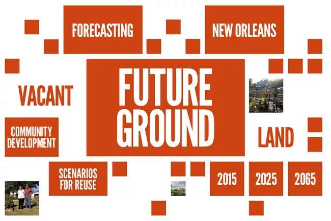Future Ground, a competition organized by the Van Alen Institute, inviting multidisciplinary teams to generate flexible design and policy strategies to reuse vacant land in New Orleans.<div id='_mcePa