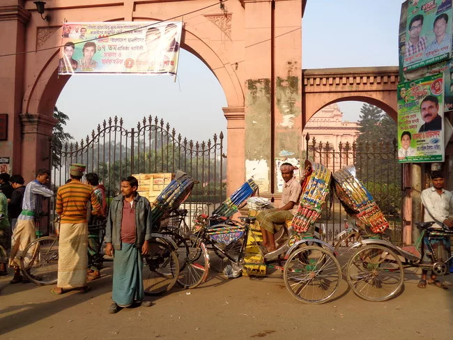A view of the old city of Dhaka near the Buriganga River.