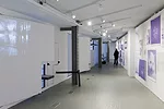 The facade for the <em>BLUEPRINT</em> exhibition was tagged with graffiti soon after it opened.<div id='_mcePaste'>﻿﻿