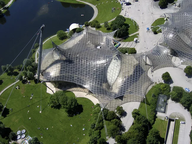 Roofing for main sports facilities in the Munich Olympic Park for the 1972 Summer Olympics, 1968–1972, Munich, Germany<div id='_mcePaste'>