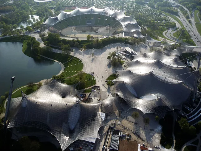 Roofing for main sports facilities in the Munich Olympic Park for the 1972 Summer Olympics, 1968–1972, Munich, Germany<div id='_mcePaste'>
