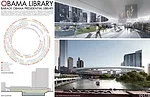 The 800-foot-diameter design would organize artifacts within a series of concentric circles while bridging one of Chicago’s rivers.<div id='_mcePaste'>﻿﻿