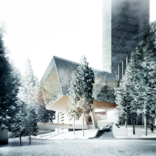 Morphosis's design for a new hotel tower in Vals, Switzerland.<div id='_mcePaste'>﻿﻿