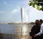 The sculptural towers would be iconic and recognizable on the skyline, but the designers’ main concern was the quality of the public space surrounding them.<br />