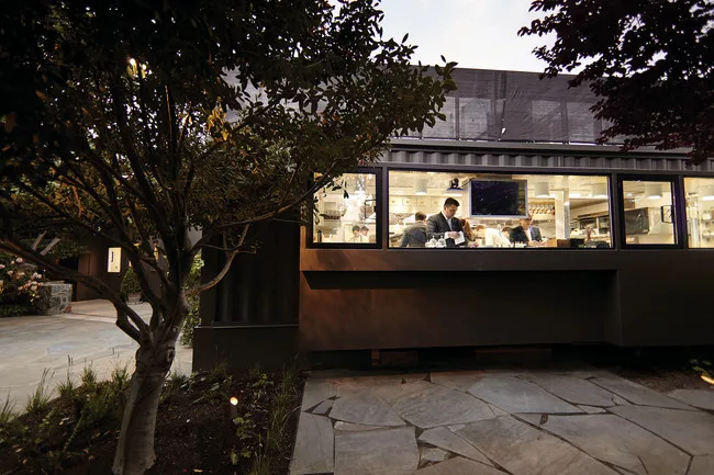 The French Laundry's temporary kitchen is located in a series of four shipping containers.<div id='_mcePaste'>