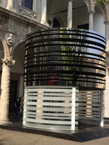 New York-based Steve Blatz and Antonio Pio Saracino designed 'Black Hole' in wood, glass, and steel.