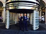Steve Blatz and Antonio Pio Saracino inside 'Black Hole' at the University of Milan.