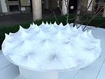 This Carrara marble design by Raffaello Galliotto was made using a diamond disc cutter.