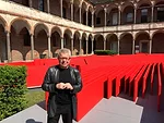 Daniel Libeskind at his 'Future Flowers' installation at the University of Milan.