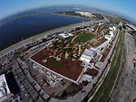 Facebook CEO Mark Zuckerberg posted this aerial view of the company’s new, Frank Gehry-designed headquarters on move-in day. The facility’s 9-acre rooftop park is visible here.