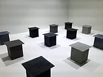 The first floor of Nendo's exhibit at the Museo della Permanente featured the Japanese designer's stunning work for Glas Italia.