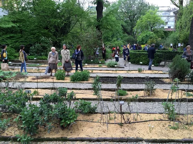 The Garden of Wonders: A Journey Through Scents was organized in the gardens behind the famous Pinacoteca Brera museum.