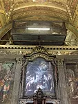 Protruding through an open arch over the alter in the deconsecrated church of San Paolo Converso is the conference room of CLS Architetti's new offices.