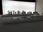 The first floor of Nendo's exhibit at the Museo della Permanente featured the Japanese designer's stunning work for Glas Italia.