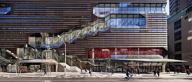 The SOM-designed University Center for the New School in New York City includes 200,000 square feet of academic space and a 600-bed dormitory. Among other conservation strategies, the facility has a b
