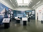 Installation view of <em>Guggenheim Helsinki Now: Six Finalist Designs Unveiled</em> at the Kunsthalle Helsinki.