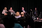 Architectural Record deputy editor Suzanne Stephens moderates the panel discussion 'Large, XL, & XXL Architecture Firms: Design Creativity.' Panelists are (from left to right): Ed Feiner of Perkins+Wi