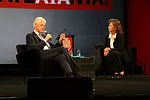 Bill Clinton speaks with AIA President Elizabeth Chu Richter.<div id='_mcePaste'>﻿﻿