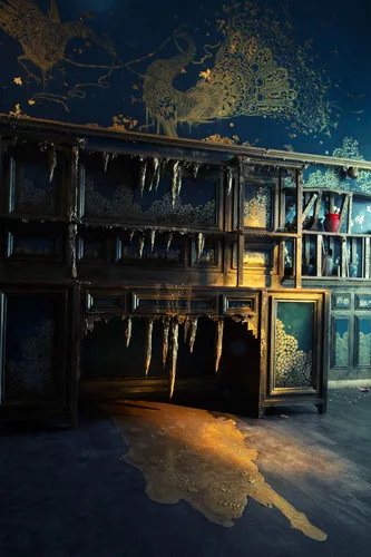 The artist, Darren Waterston, reimagined James McNeill Whistler's iconic 19th-century Peacock room.