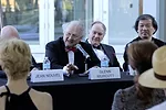 (left to right) Glenn Murcutt, Lord Peter Palumbo and Shigeru Ban.