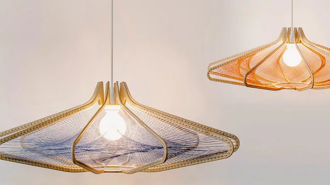 ODO, a woven pendant made of nylon and birch, was designed by Atlanta-based Wake Up Dear.<div id='_mcePaste'>