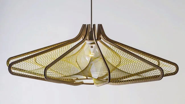 ODO, a woven pendant made of nylon and birch, was designed by Atlanta-based Wake Up Dear.<div id='_mcePaste'>