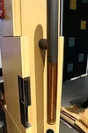A collaboration between 12th Avenue Iron and Olson Kundig Architects, The Tom Kundig Collection presented several new hardware designs, including a perforated steel tube light pendant, a door pull fab