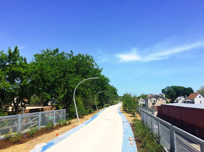 A view of Chicago's 606 park, set to open Saturday.