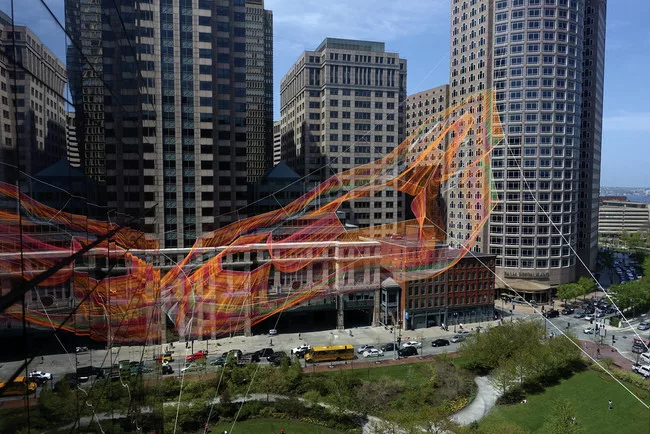 Janet Echelman Unveils Installation in Boston