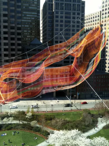 Janet Echelman Unveils Installation in Boston