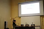Spain's Manuel Ocaña delivers his lecture to the students.