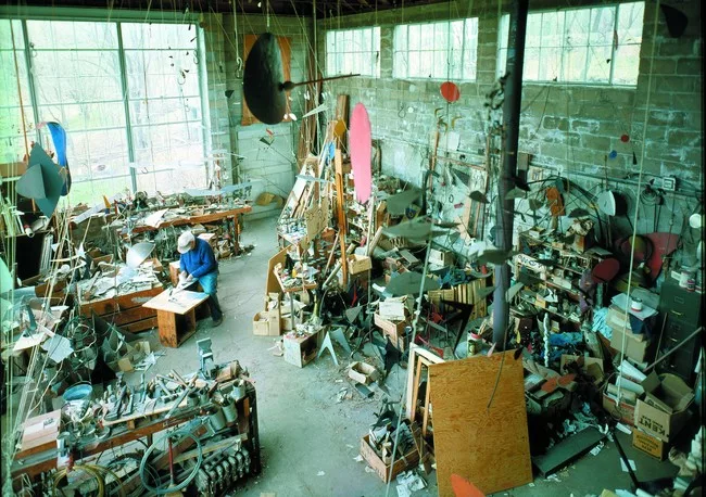 Sculptor Alexander Calder's studio, 1964, photographed by Pedro E. Guerrero.