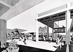 Urban Redevelopment Authority of Pittsburgh; Helmut Jacoby, renderer; Illustration from Allegheny Center: From a Rich Heritage, a New Way of Life... (brochure), c. 1962; Allegheny Center; Deeter & Rit