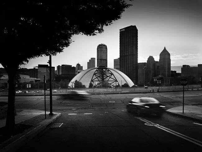 Civic Arena from Wylie Avenue, 9.27.2011; inkjet print.