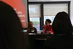 Panel participants Hana Kassem of Kohn Pedersen Fox, and Julia Murphy of SOM.<div id='_mcePaste'>﻿﻿