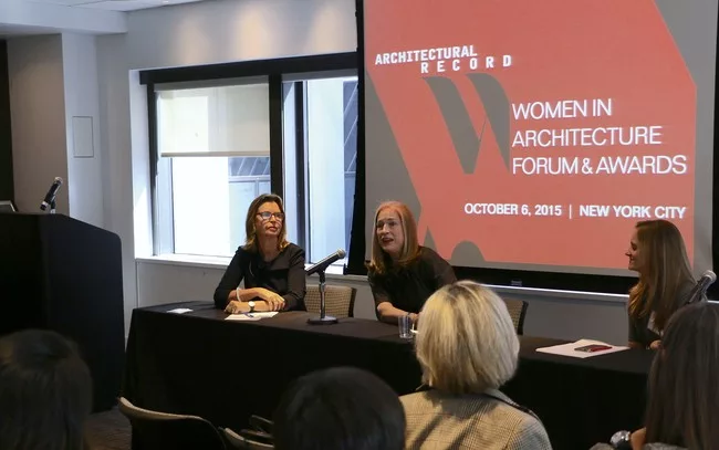 A morning symposium, titled Designing Women: Getting Ahead in Large firms, was moderated by RECORD editor-in-chief Cathleen McGuigan.<div id='_mcePaste'>﻿﻿