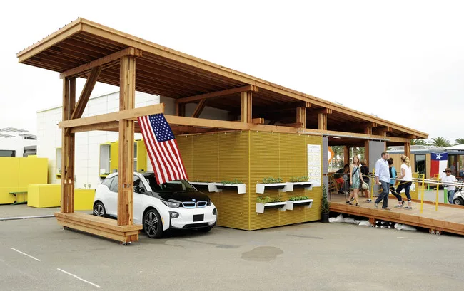 An electric car parked at Clemson University's Decathlon entry.