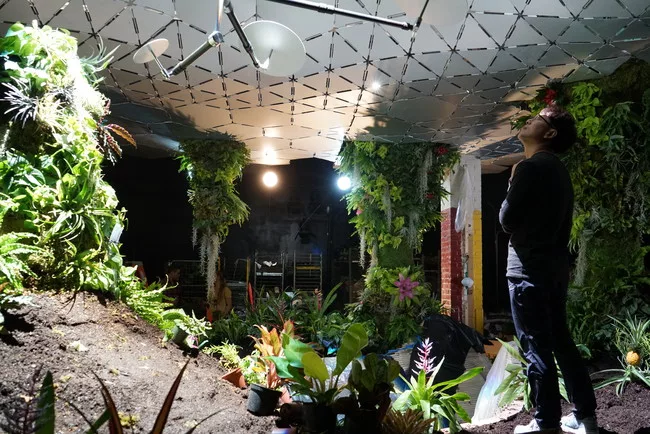 The Lab’s solar concentrators, made by the Korean company Sunportal and configured by RAAD Studio, are mounted on a roof just above the demonstration garden.