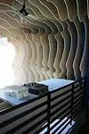 The <i>United States of Tara</i> rooftop was conceived by Brooks Atwood, of POD Design + Media, and Daniel Perlin, of Perlin Studios. The sculptural wooden panels were fabricated by FabLab at the NJIT