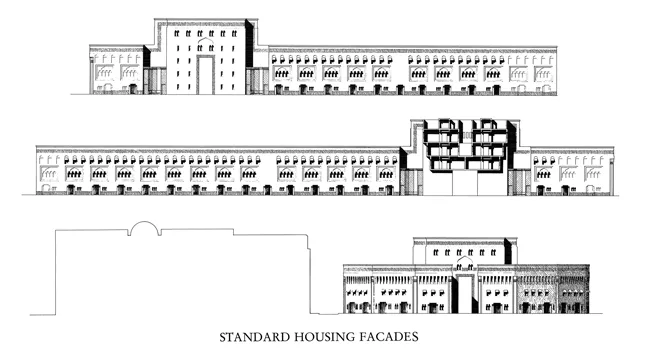 Ricardo Bofill, Taller de Arquitectura, Project for a sector of the New Residential and Financial Neighborhood Bab Al-Shaikh, 1982-1987, Baghdad, Iraq